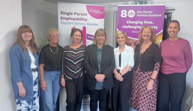 Karen Dunning at OPFS Dundee service visit, August 2025