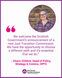 Quote graphic on Just Transition Commission